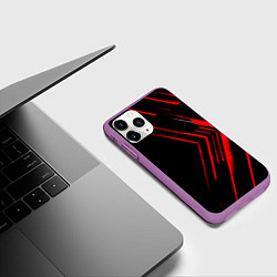 Чехол iPhone 11 Pro матовый Красные стрелки, цвет: 3D-фиолетовый — фото 2