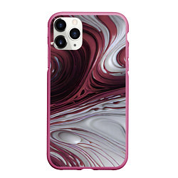 Чехол iPhone 11 Pro матовый Бело-розовая краска, цвет: 3D-малиновый
