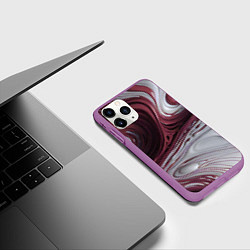 Чехол iPhone 11 Pro матовый Бело-розовая краска, цвет: 3D-фиолетовый — фото 2