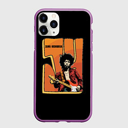 Чехол iPhone 11 Pro матовый Джими Хендрикс темный, цвет: 3D-фиолетовый