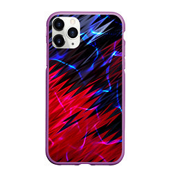 Чехол iPhone 11 Pro матовый Вибро волны, цвет: 3D-фиолетовый