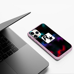 Чехол iPhone 11 Pro матовый Rock star games, цвет: 3D-розовый — фото 2