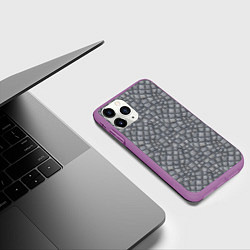Чехол iPhone 11 Pro матовый Мостовая текстура, цвет: 3D-фиолетовый — фото 2