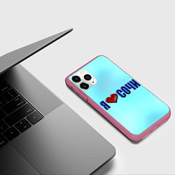 Чехол iPhone 11 Pro матовый Сочи любимый город, цвет: 3D-малиновый — фото 2