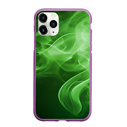 Чехол iPhone 11 Pro матовый Зеленый дым, цвет: 3D-фиолетовый