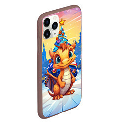 Чехол iPhone 11 Pro матовый Небольшой представитель новогоднего волшебства 202, цвет: 3D-коричневый — фото 2
