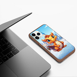 Чехол iPhone 11 Pro матовый Маленький элемент зимнего чуда, цвет: 3D-коричневый — фото 2