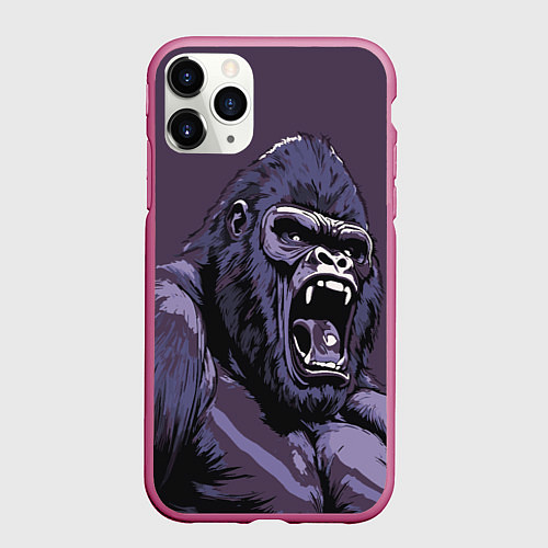 Чехол iPhone 11 Pro матовый Lord of the Jungle / 3D-Малиновый – фото 1