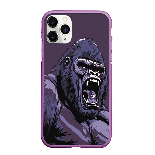 Чехол iPhone 11 Pro матовый Lord of the Jungle / 3D-Фиолетовый – фото 1