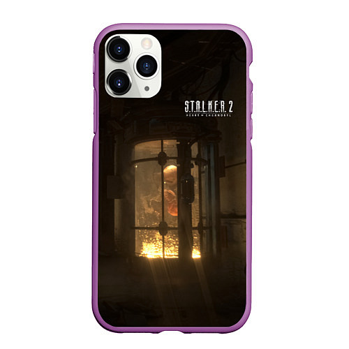 Чехол iPhone 11 Pro матовый STALKER 2 монстр в колбе / 3D-Фиолетовый – фото 1