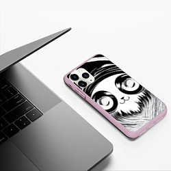 Чехол iPhone 11 Pro матовый Анимэ котик, цвет: 3D-розовый — фото 2