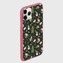 Чехол iPhone 11 Pro матовый Новогодняя встреча, цвет: 3D-малиновый — фото 2