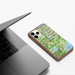 Чехол iPhone 11 Pro матовый Zelda: карта, цвет: 3D-коричневый — фото 2