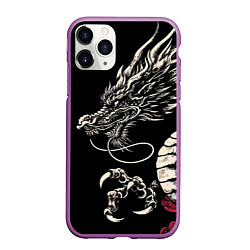 Чехол iPhone 11 Pro матовый Japanese dragon - irezumi - art