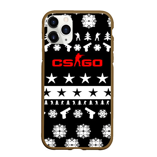 Чехол iPhone 11 Pro матовый Counter strike winter go / 3D-Коричневый – фото 1