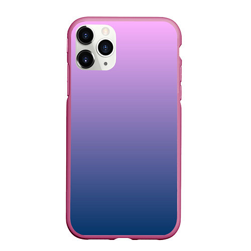 Чехол iPhone 11 Pro матовый Рассвет розовый и синий градиент 3d / 3D-Малиновый – фото 1