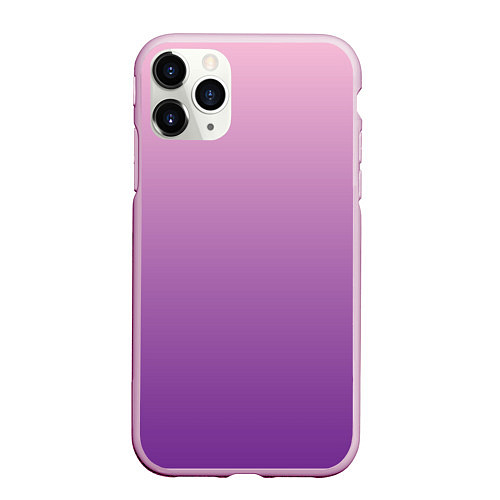 Чехол iPhone 11 Pro матовый Нежный розовый и насыщенный малиновый градиент / 3D-Розовый – фото 1