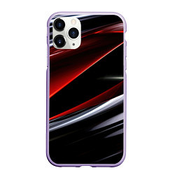 Чехол iPhone 11 Pro матовый Темные красные полосы, цвет: 3D-светло-сиреневый