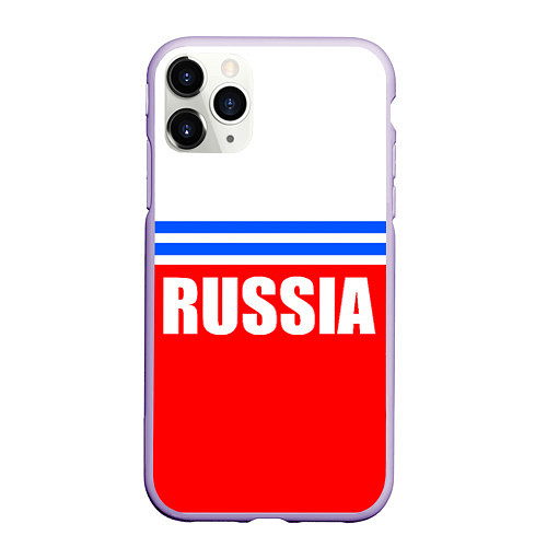 Чехол iPhone 11 Pro матовый Russia - classic / 3D-Светло-сиреневый – фото 1