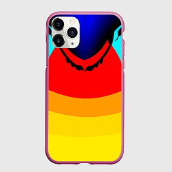 Чехол iPhone 11 Pro матовый Цветные фигуры, цвет: 3D-малиновый