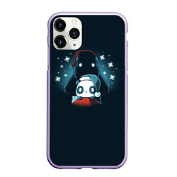 Чехол iPhone 11 Pro матовый Всевидящий санта, цвет: 3D-светло-сиреневый