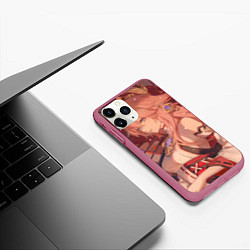 Чехол iPhone 11 Pro матовый Genshin Impact Яэ Miko, цвет: 3D-малиновый — фото 2