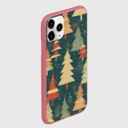 Чехол iPhone 11 Pro матовый Елки новый год, цвет: 3D-малиновый — фото 2