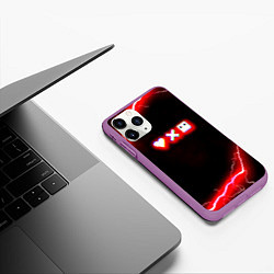 Чехол iPhone 11 Pro матовый Love death robots storm, цвет: 3D-фиолетовый — фото 2