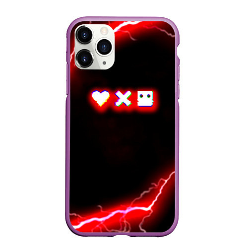 Чехол iPhone 11 Pro матовый Love death robots storm / 3D-Фиолетовый – фото 1