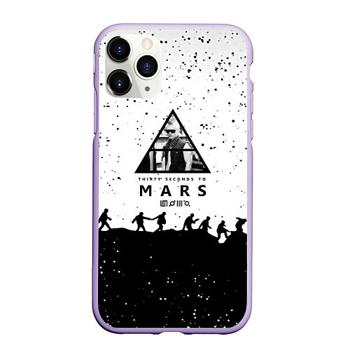 Чехол iPhone 11 Pro матовый Thirty seconds to mars Jared Leto music / 3D-Светло-сиреневый – фото 1