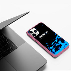 Чехол iPhone 11 Pro матовый Detroit become human голубая кровь, цвет: 3D-малиновый — фото 2