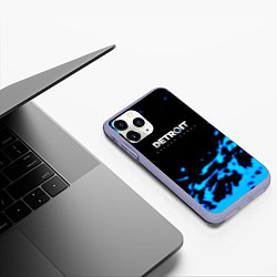 Чехол iPhone 11 Pro матовый Detroit become human голубая кровь, цвет: 3D-светло-сиреневый — фото 2