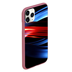 Чехол iPhone 11 Pro матовый Синяя и красная абстракция, цвет: 3D-малиновый — фото 2