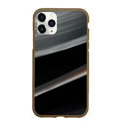 Чехол iPhone 11 Pro матовый Black grey abstract, цвет: 3D-коричневый
