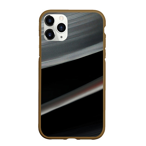 Чехол iPhone 11 Pro матовый Black grey abstract / 3D-Коричневый – фото 1