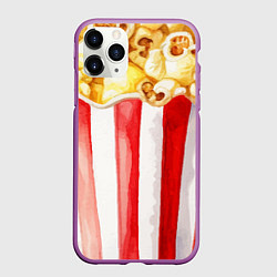 Чехол iPhone 11 Pro матовый Попкорн, цвет: 3D-фиолетовый
