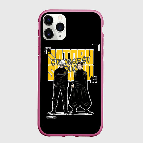 Чехол iPhone 11 Pro матовый Сильнейший дуэт - Магическая битва / 3D-Малиновый – фото 1