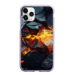 Чехол iPhone 11 Pro матовый Золотые и черные стекляшки, цвет: 3D-светло-сиреневый