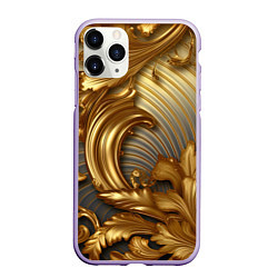Чехол iPhone 11 Pro матовый Золотая текстура и абстракции
