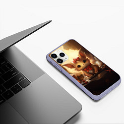 Чехол iPhone 11 Pro матовый Дракоша в огоньках 2024, цвет: 3D-светло-сиреневый — фото 2