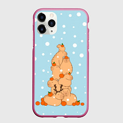 Чехол iPhone 11 Pro матовый Гора капибара в снегу