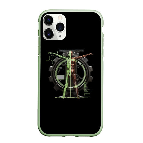 Чехол iPhone 11 Pro матовый Магос биологис череп / 3D-Салатовый – фото 1