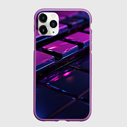 Чехол iPhone 11 Pro матовый Фиолетовые плитики абстракция, цвет: 3D-фиолетовый