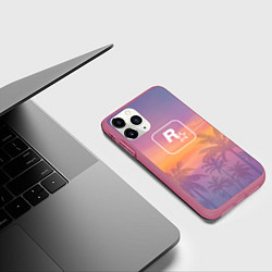 Чехол iPhone 11 Pro матовый GTA 6 - first art, цвет: 3D-малиновый — фото 2