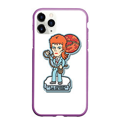 Чехол iPhone 11 Pro матовый David Bowie - Life on Mars, цвет: 3D-фиолетовый