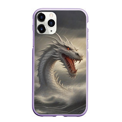 Чехол iPhone 11 Pro матовый Дракон в воде