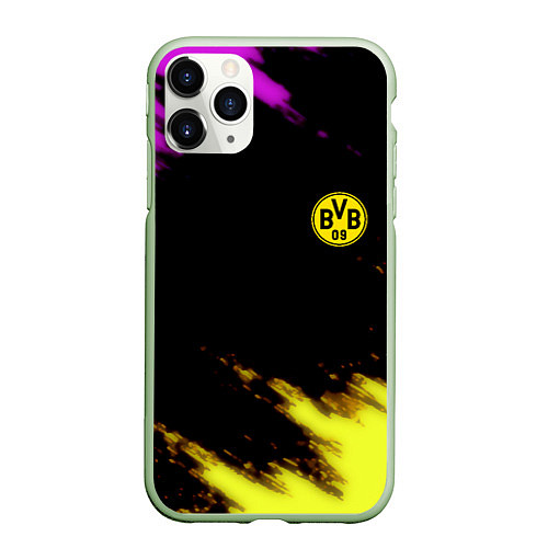 Чехол iPhone 11 Pro матовый Borussia Dortmund sport / 3D-Салатовый – фото 1