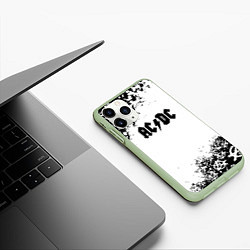 Чехол iPhone 11 Pro матовый AC DC anarchy rock, цвет: 3D-салатовый — фото 2