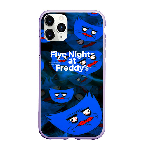 Чехол iPhone 11 Pro матовый Huggy Wuggy x Five Nights at Freddys / 3D-Светло-сиреневый – фото 1