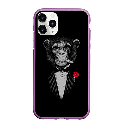 Чехол iPhone 11 Pro матовый Monkey business / 3D-Фиолетовый – фото 1